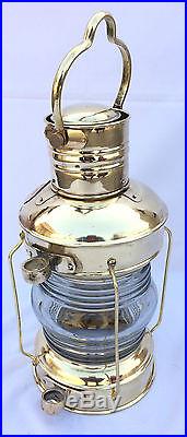 Brass Anchor Oil Lamp ~ Nautical Maritime Ship Lantern ~ Boat Light