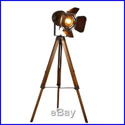 Vintage Tripod Floor Lamp Nautical Retro Spotlight Industrial