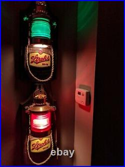 2 Nice Vintage Stroh's Beer Lights Red Green Lantern Set Nautical sconce signs
