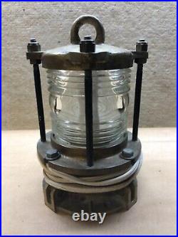 (2) Vintage Marine Signal Lights with Fresnel Lens