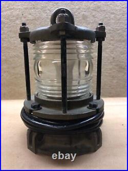 (2) Vintage Marine Signal Lights with Fresnel Lens