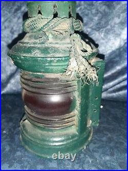 2 Vintage Perko Maritime Marine Lamp Ship Lantern Light Blue Red Glass 1913 Rare