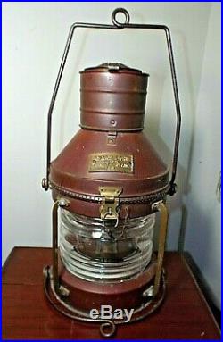 23 Vintage 1919 GREAT BRITAIN Nautical Ships Anchor Light Oil Lantern MINT COND