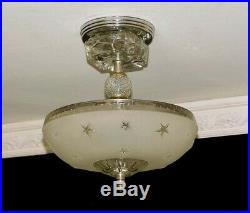 328 Vintage 40's Nautical Maritime Ceiling Lamp Light Fixture STARS white
