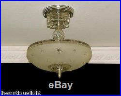 328z Vintage 40's Nautical Maritime Ceiling Lamp Light Fixture STARS white
