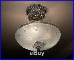 329 Vintage 40's Nautical Maritime Ceiling Lamp Light Fixture STARS sky blue