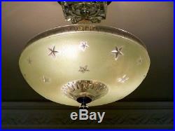 329 Vintage Nautical Maritime Ceiling Lamp Light Fixture STARS sky jadeite green