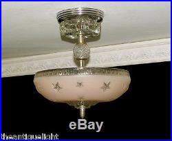 330 Vintage 40's Nautical Maritime Ceiling Lamp Light Fixture STARS soft pink