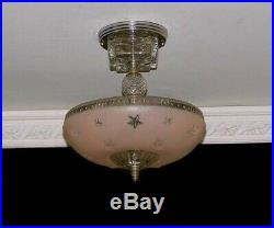 330 Vintage 40's Nautical Maritime Ceiling Lamp Light Fixture STARS soft pink