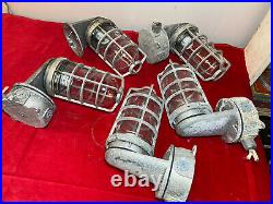 5 Matching Explosion Proof Light Fixtures, Globes & Cages Industrial, Nautical