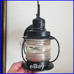 637b 50s 60's Vintage Antique Maritime Nautical Wall Sconce Anchor Light Pourch