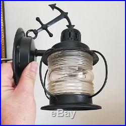 637b 50s 60's Vintage Antique Maritime Nautical Wall Sconce Anchor Light Pourch