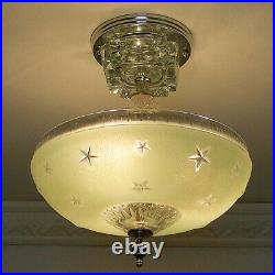 670 Vintage antique aRT Deco Ceiling Glass Shade Light Lamp Fixture nautical