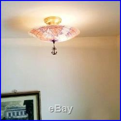 991 Vintage Nautical Glass Ceiling Light Lamp Fixture chandelier antique