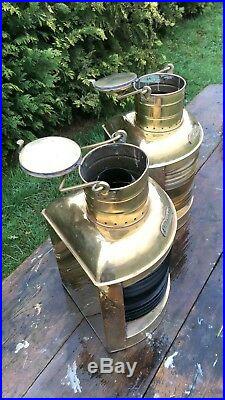 A Pair Vintage Ships Port & Starboard Navigation Lamps Light Maritime Nautical