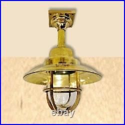 Albetrox Nautical Marine Brass Passageway Vintage Bulkhead Light with Shade
