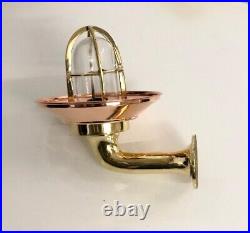 Alleyway Bulkhead Nautical Style Wall Brass Small New Light & copper Shade 1 Pcs