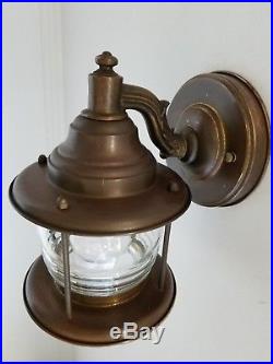 Antique 30s Vtg Outdoor Nautical Porch Light Sconce Fixture Marine Lantern Style