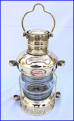 Antique Brass Anchor Oil Lamp Nautical Vintage Maritime Ship Lantern Boat Light