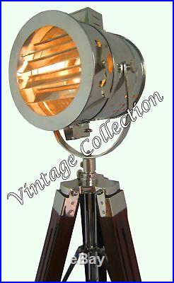 Antique Brass Chrome Finish Floor Lamp Spot Light Vintage Home Decor Searchlight