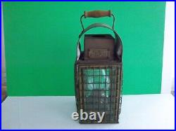 Antique Brass Copper SHIP Cargo Lantern Light Made in Great Britain 15 Vintage