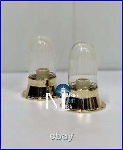 Antique Ceiling Décor Marine Vintage Solid Brass Bulkhead Ship Light Set of 2