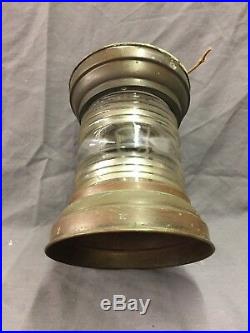 Antique Copper Porch Ceiling Light Fixture Lantern Vtg nautical Jelly Jar 65-19D