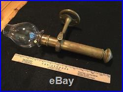 Antique Gimbal Candle Lamp Lantern Brass Ship Light Nautical Rare Vintage