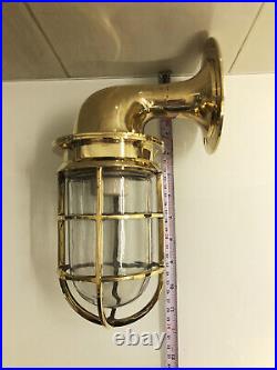 Antique Marine Ship New Vintage Brass Wall Swan Red Glass Nautical Cargo Light