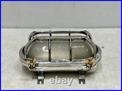 Antique Marine Style Solid Aluminum Bulkhead Cage Cover Light With White Glass