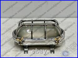 Antique Marine Style Solid Aluminum Bulkhead Cage Cover Light With White Glass