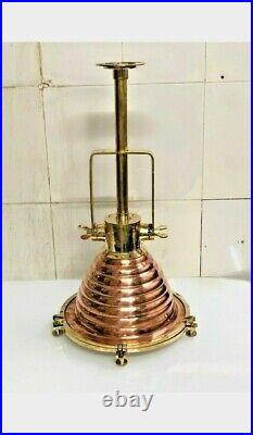 Antique Nautical Brass And Copper Hanging Cargo Pendant Ship Light 2 Piece New