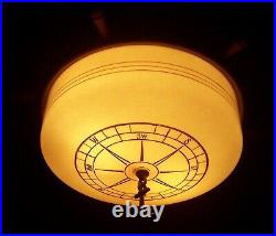 Antique Nautical Ceiling Light Ship Wheel Compass Vtg Anchor Rewired USA #O66