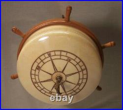 Antique Nautical Ceiling Light Ship Wheel Compass Vtg Anchor Rewired USA #O66