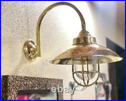 Antique Nautical Victorian Brass Wall Sconce Light Fixture with Shade Cap Lot 2