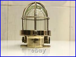 Antique Original Bulkhead Old Brass Vintage Ceiling Nautical Light Set of 2