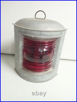 Antique PERKO Nautical Ships Light Lantern RED Lamp Vintage Dated 11-6-71