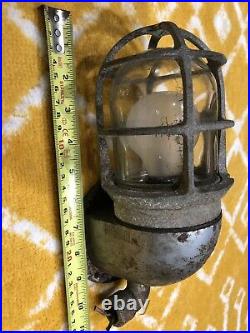 Antique Russel & Stoll Nautical Industrial Light Fixture Explosion Proof Rare