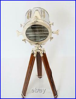 Antique Vintage Adjustable Tripod Nautical Floor Lamp Studio Search Light design