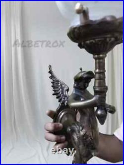 Antique Vintage Art Deco Nouveau Brass Mermaid Wall Sconces Fixture Light Lamp