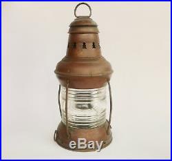 Antique Vintage Brass Electric Ship's Perko Marine Lantern Maritime Globe Light