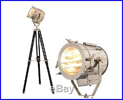 Antique Vintage Hollywood Nautical Lamp Search Spot Light Tripod Spotlight New