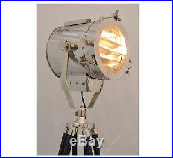 Antique Vintage Hollywood Nautical Lamp Search Spot Light Tripod Spotlight New