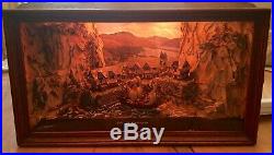 Antique Vintage Nautical Diorama Harbour Ship Plymouth Maritime Scene Light Up