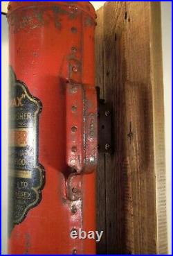 Antique/Vintage Red Fire Extinguisher Industrial/Steampunk Table/Desk Lamp/Light