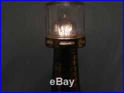 AntiqueVintage c1930 Solid BRONZE Metal Coastal LIGHTHOUSE Table lampLightVGC