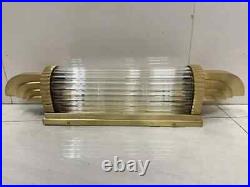 Art Deco Brass & Glass Rod Vintage Ship Light Nautical Wall Sconce Lamp 1 pc