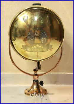 Authentic Old Vintage Marine Nautical Ship Polished Brass Signal Spot Light