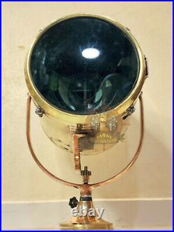 Authentic Old Vintage Marine Nautical Ship Polished Brass Signal Spot Light