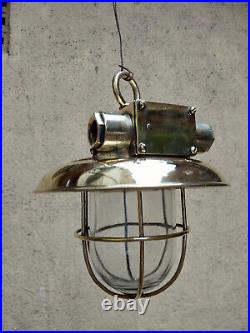 Authentic Original Brass Home Decor Vintage Ceiling/Pendant Light With Shade